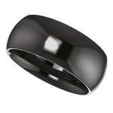 Zirconium 8 mm Comfort-Fit Half Round Band