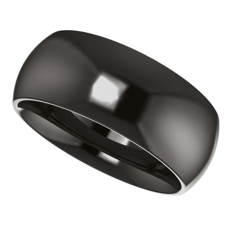 Zirconium 8 mm Comfort-Fit Half Round Band Size 7