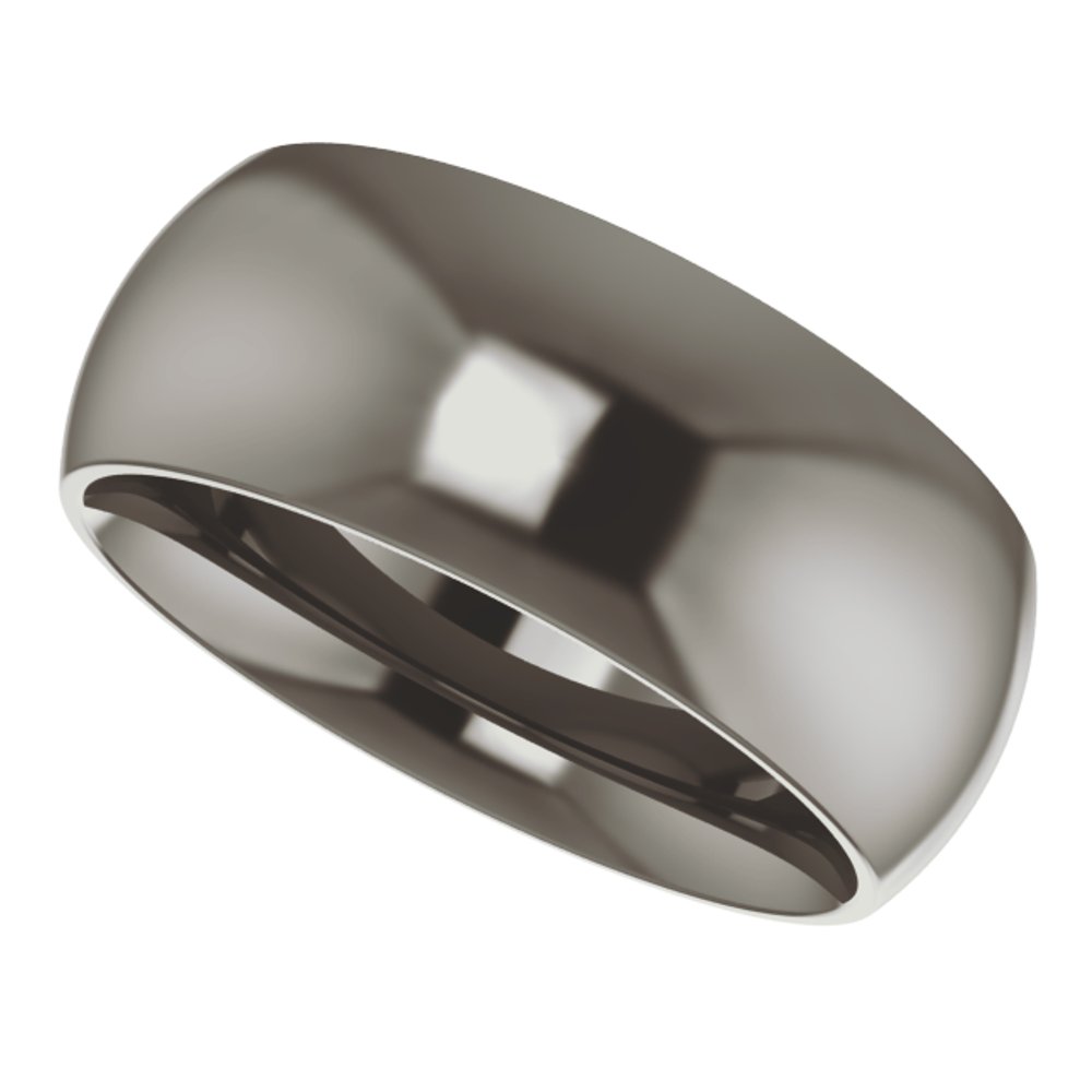 Titanium 8 mm Comfort-Fit Half Round Band