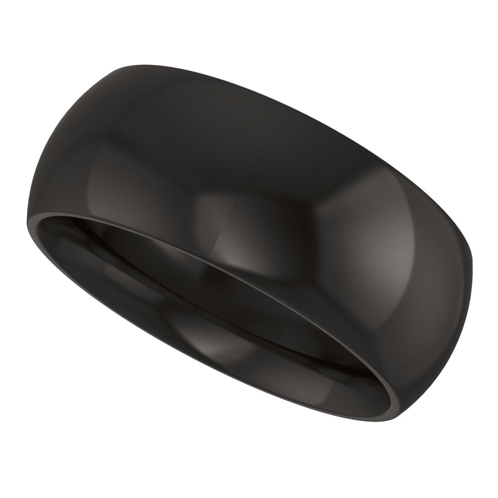 Zirconium 8 mm Comfort-Fit Half Round Band Size 7