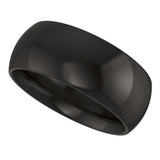 Zirconium 8 mm Comfort-Fit Half Round Band Size 7