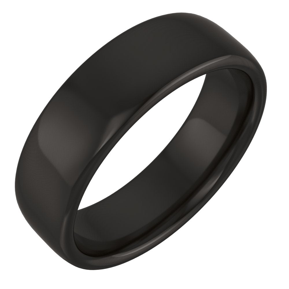 Zirconium 6 mm Comfort-Fit Standard Weight European-Style Band Size 8.5