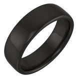 Zirconium 6 mm Comfort-Fit Standard Weight European-Style Band Size 8.5