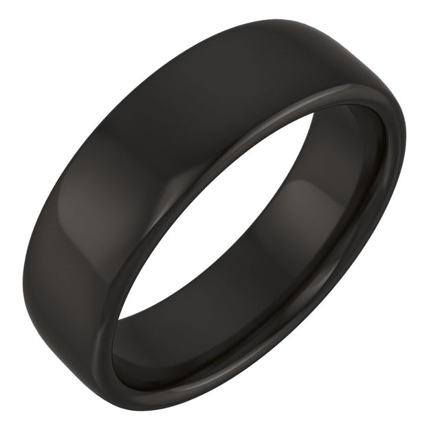 Zirconium 6 mm Comfort-Fit Standard Weight European-Style Band Size 8.5