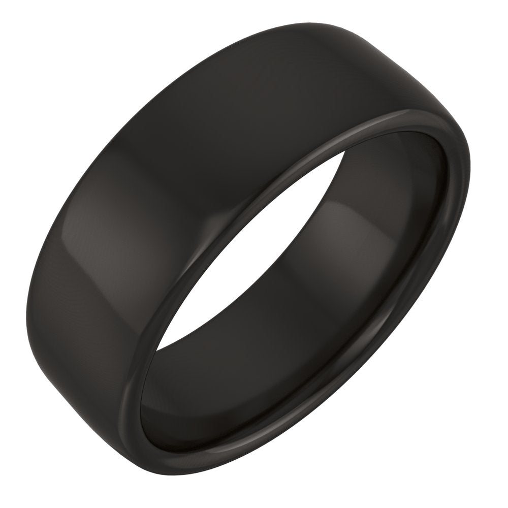 Zirconium 7 mm Comfort-Fit Standard Weight European-Style Band Size 9.5
