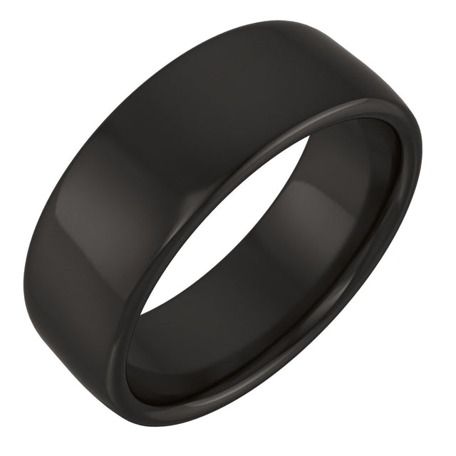 Zirconium 7 mm Comfort-Fit Standard Weight European-Style Band Size 9.5