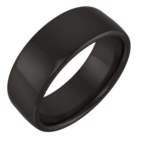 Zirconium 7 mm Comfort-Fit Standard Weight European-Style Band Size 9.5