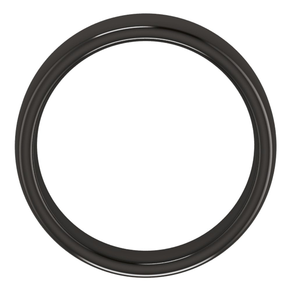 Zirconium 7 mm Comfort-Fit Standard Weight European-Style Band Size 9.5