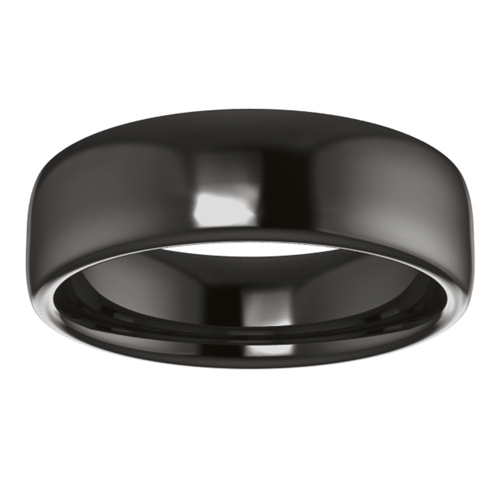 Zirconium 6 mm Comfort-Fit Standard Weight European-Style Band Size 8.5