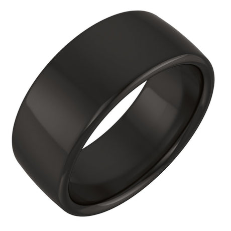 Zirconium 8 mm Comfort-Fit Standard Weight European-Style Band Size 11.5