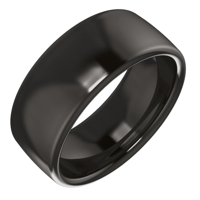 Zirconium 8 mm Comfort-Fit Standard Weight European-Style Band Size 11.5