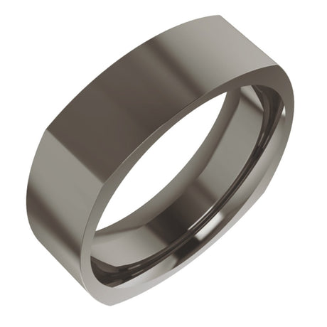 Titanium 6 mm Comfort-Fit Square Band Size 9.5