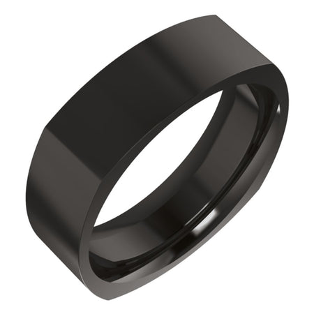 Zirconium 6 mm Comfort-Fit Square Band Size 7