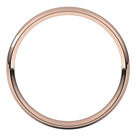 14K Rose 3 mm European Light Band