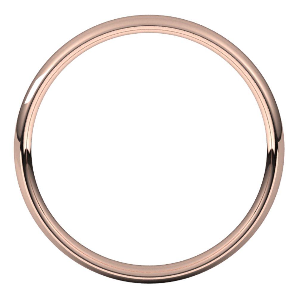 14K Rose 3 mm Comfort-Fit Lightweight European-Style Band