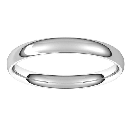 14K White 3 mm Comfort-Fit Lightweight European-Style Band Size 8.5