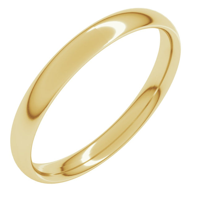 18K Yellow 3 mm Lightweight Comfort-Fit European-Style Band Size 6.5