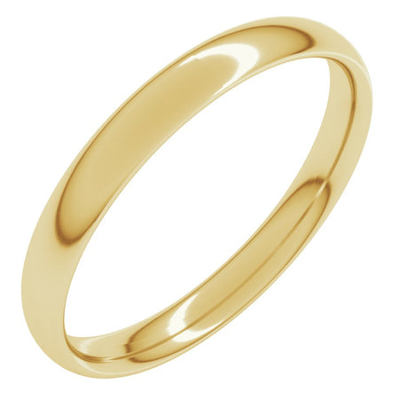 14K Yellow Gold 3 mm Lightweight Comfort-Fit European-Style Band Size 5
