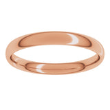 14K Rose 3 mm Lightweight Comfort-Fit European-Style Band