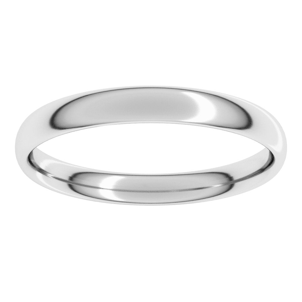 14K White 3 mm Comfort-Fit Lightweight European-Style Band Size 8.5