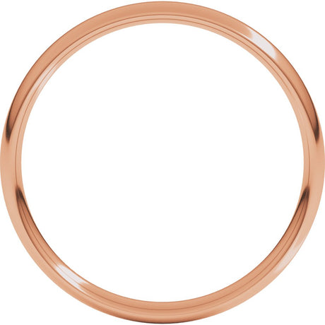 14K Rose Gold 3 mm Lightweight Comfort-Fit European-Style Band Size 7