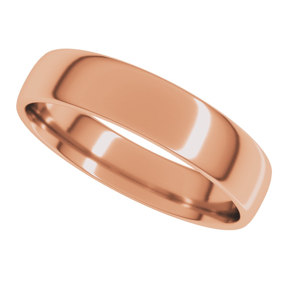 14K Rose 5 mm Lightweight Comfort-Fit European-Style Band Size 6.5