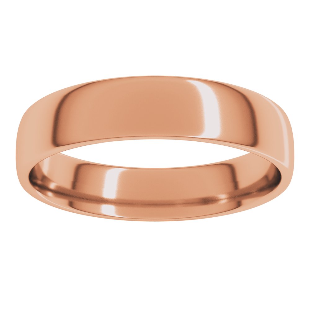 14K Rose 5 mm Comfort-Fit Lightweight European-Style Band Size 6.5