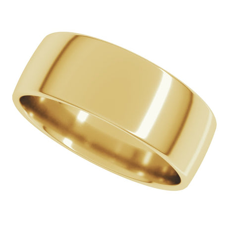 18K Yellow 8 mm Comfort-Fit Lightweight European-Style Band