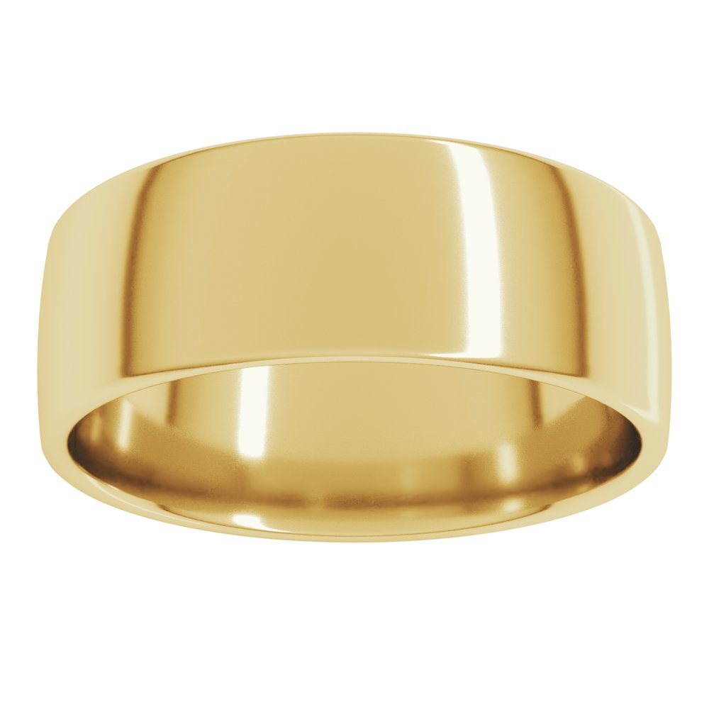 14K Yellow Gold 8 mm Lightweight Comfort-Fit European-Style Band Size 7