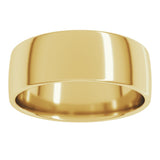 14K Yellow Gold 8 mm Lightweight Comfort-Fit European-Style Band Size 7