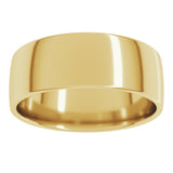 14K Yellow 8 mm Comfort-Fit Lightweight European-Style Band