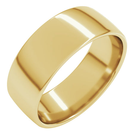 18K Yellow 8 mm Comfort-Fit Lightweight European-Style Band Size 8.5