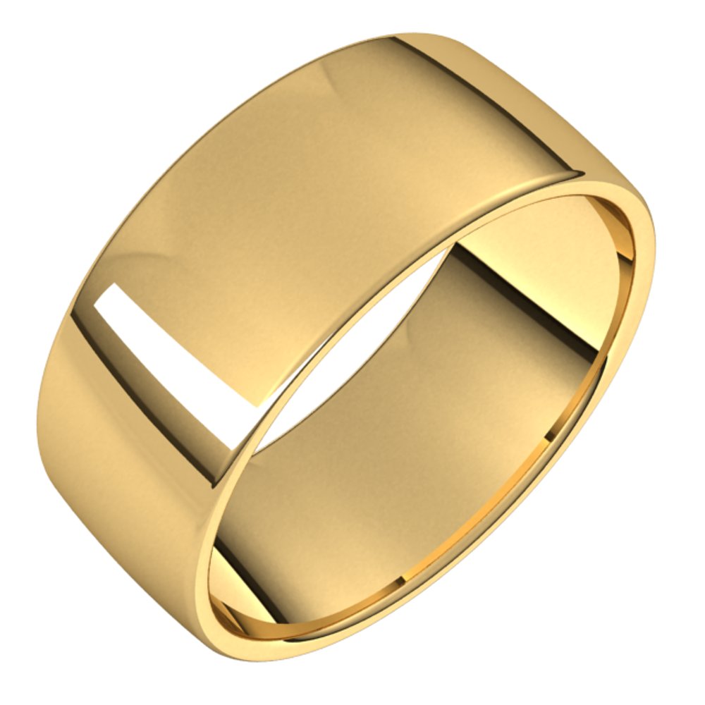 14K Yellow 9 mm Lightweight Comfort-Fit European-Style Band Size 7.5