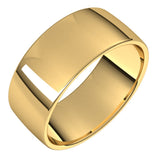 14K Yellow 9 mm Lightweight Comfort-Fit European-Style Band Size 7.5