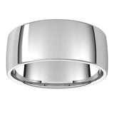 14K White Gold 9 mm Lightweight Comfort-Fit European-Style Band Size 8