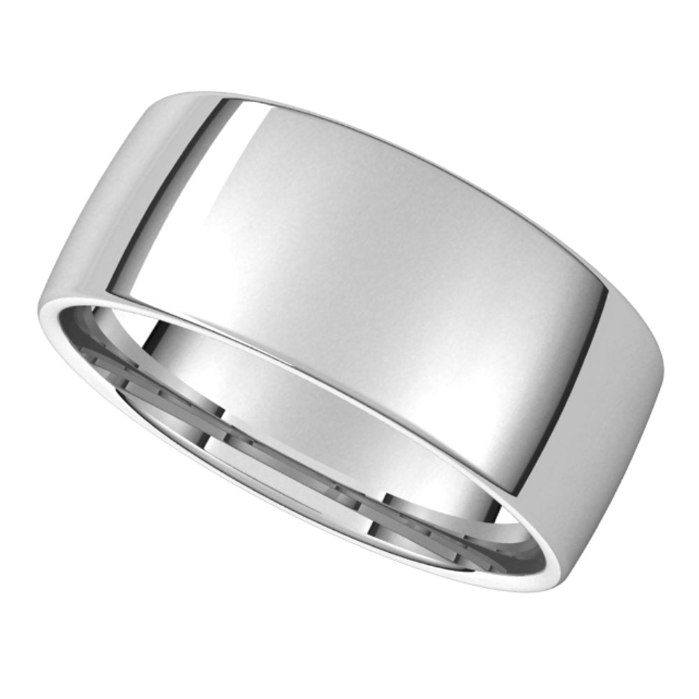 14K White Gold 9 mm Lightweight Comfort-Fit European-Style Band Size 8