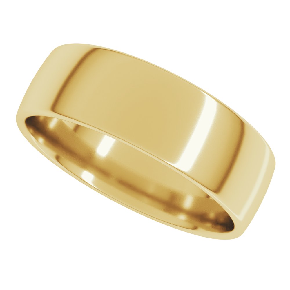 18K Yellow Gold 7 mm Lightweight Comfort-Fit European-Style Band Size 7