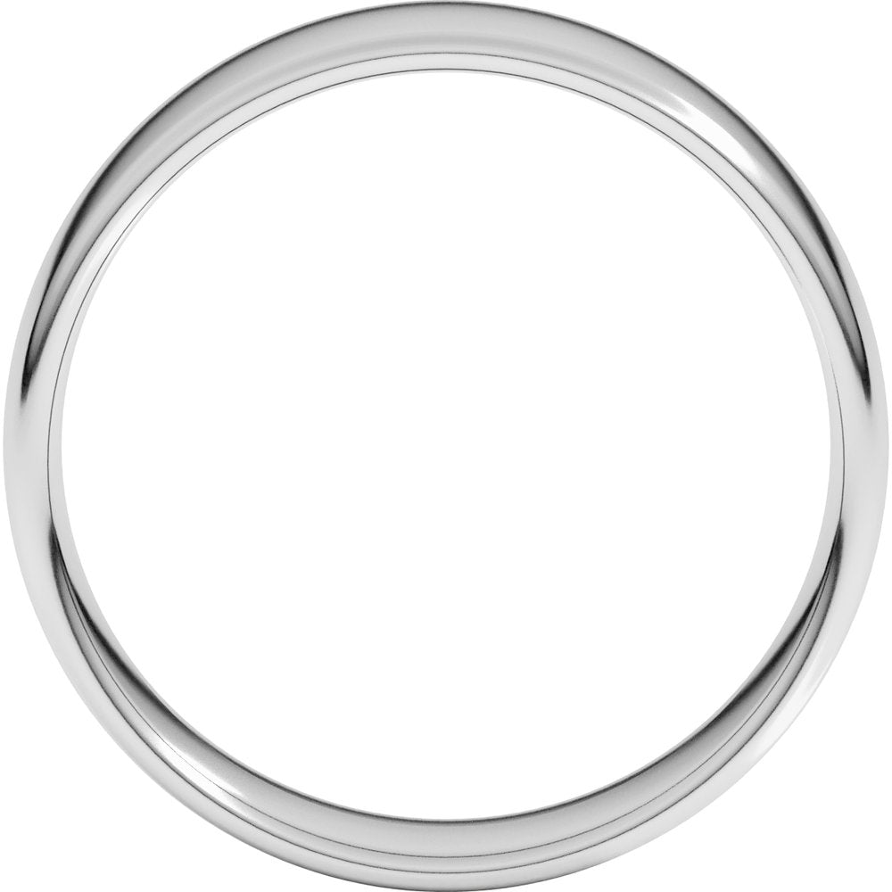 14K White Gold 7 mm Lightweight Comfort-Fit European-Style Band Size 8