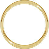 14K Yellow 7 mm Comfort-Fit Lightweight European-Style Band