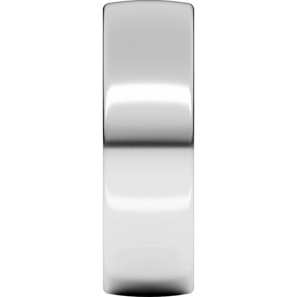 14K White Gold 7 mm Lightweight Comfort-Fit European-Style Band Size 8