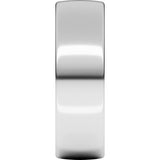 14K White Gold 7 mm Lightweight Comfort-Fit European-Style Band Size 8