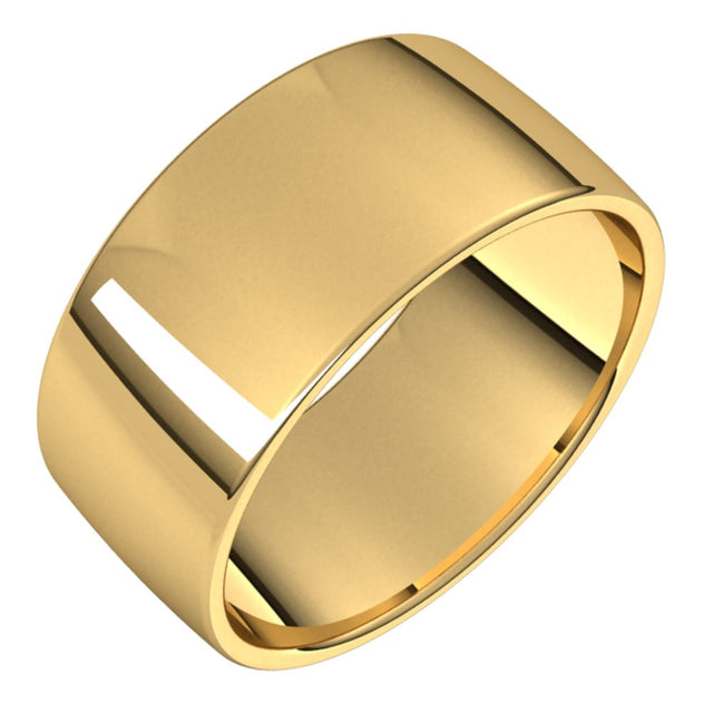 14K Yellow 10 mm Lightweight Comfort-Fit European-Style Band Size 5.5