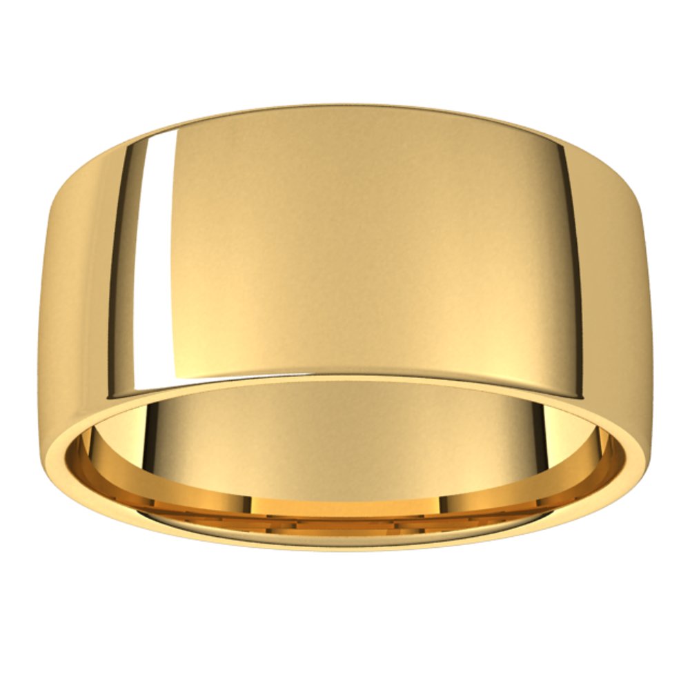 14K Yellow 10 mm Lightweight Comfort-Fit European-Style Band Size 5.5