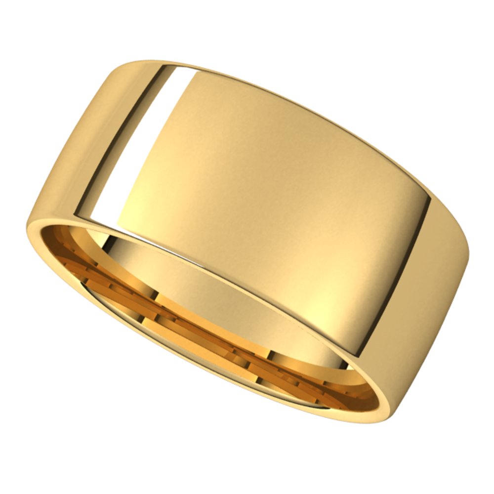 14K Yellow 10 mm Comfort-Fit Lightweight European-Style Band