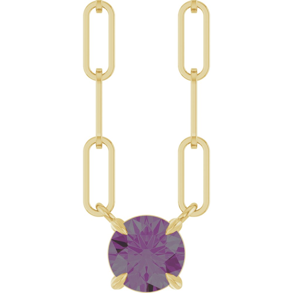 14K Yellow Lab-Grown Alexandrite 18" Necklace