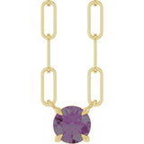 14K Yellow Lab-Grown Alexandrite 18" Necklace