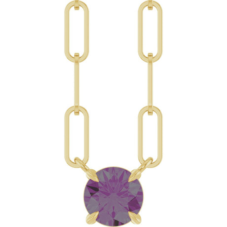14K Yellow Lab-Grown Alexandrite 18" Necklace