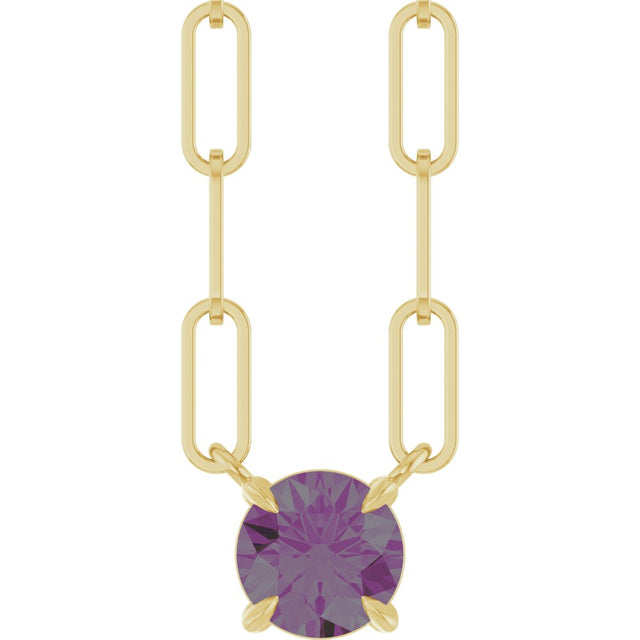14K Yellow Lab-Grown Alexandrite 18" Necklace