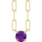 14K Yellow Natural Amethyst 18" Necklace