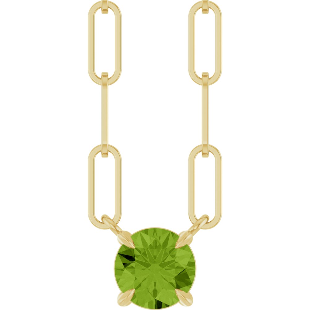 14K Yellow Natural Peridot 18" Necklace
